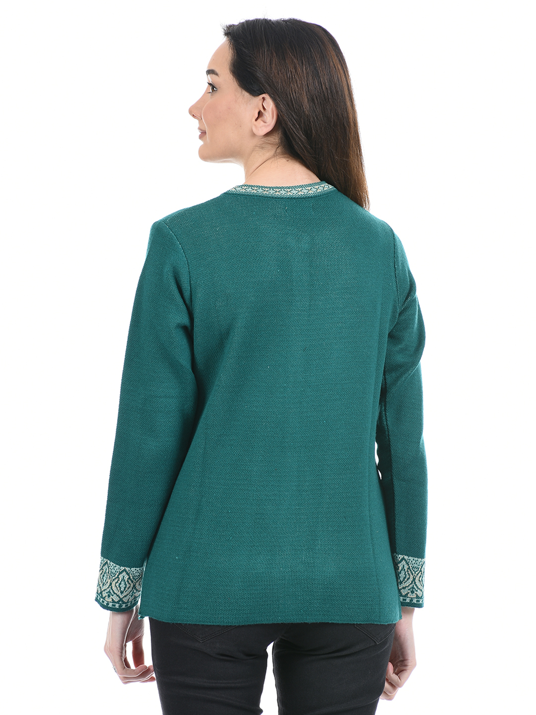 American Eye Women Casual Wear Green Sweater